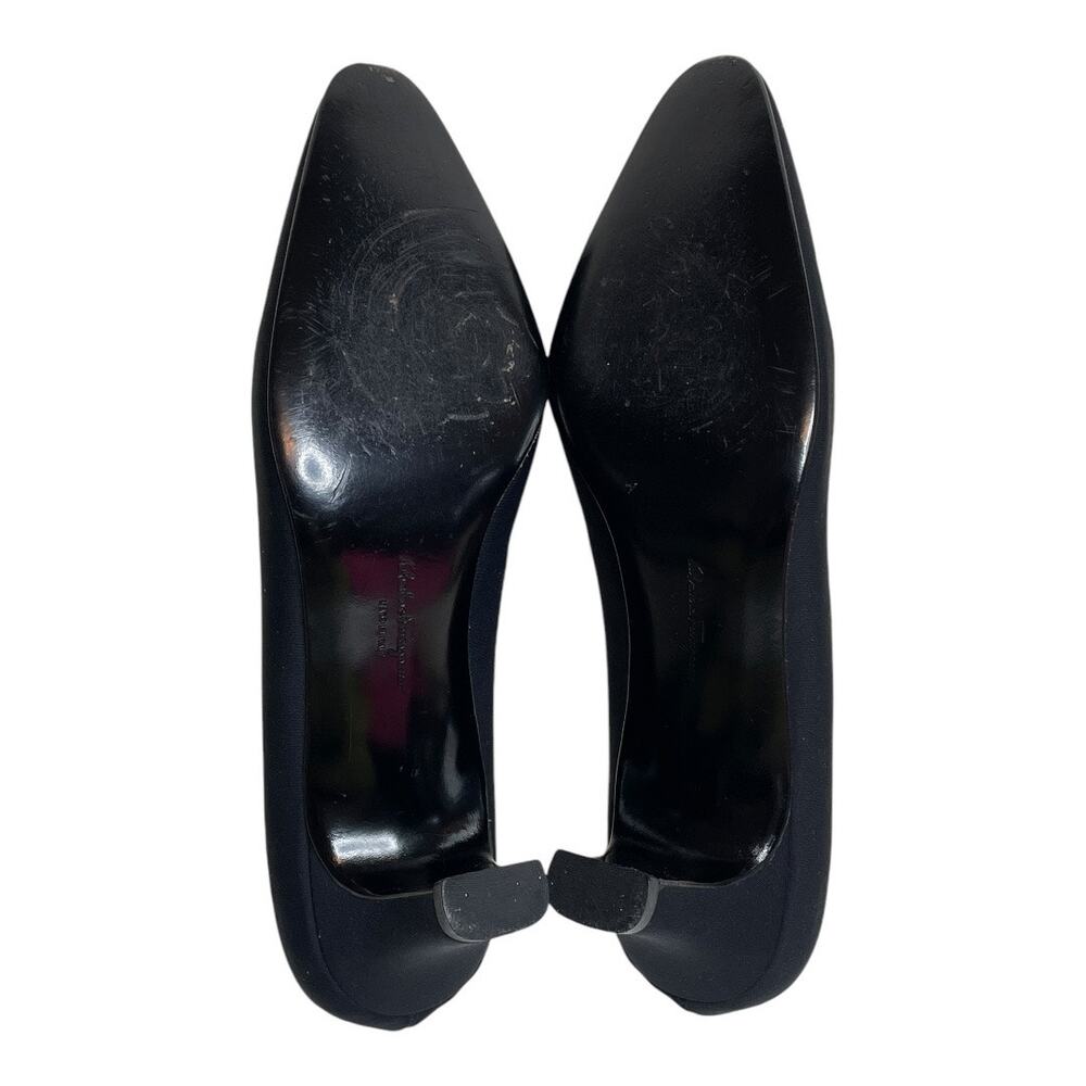 SOLD Salvatore Ferragamo Black Fabric Vintage Pumps 6.5 36.5 - Picture 5 of 7